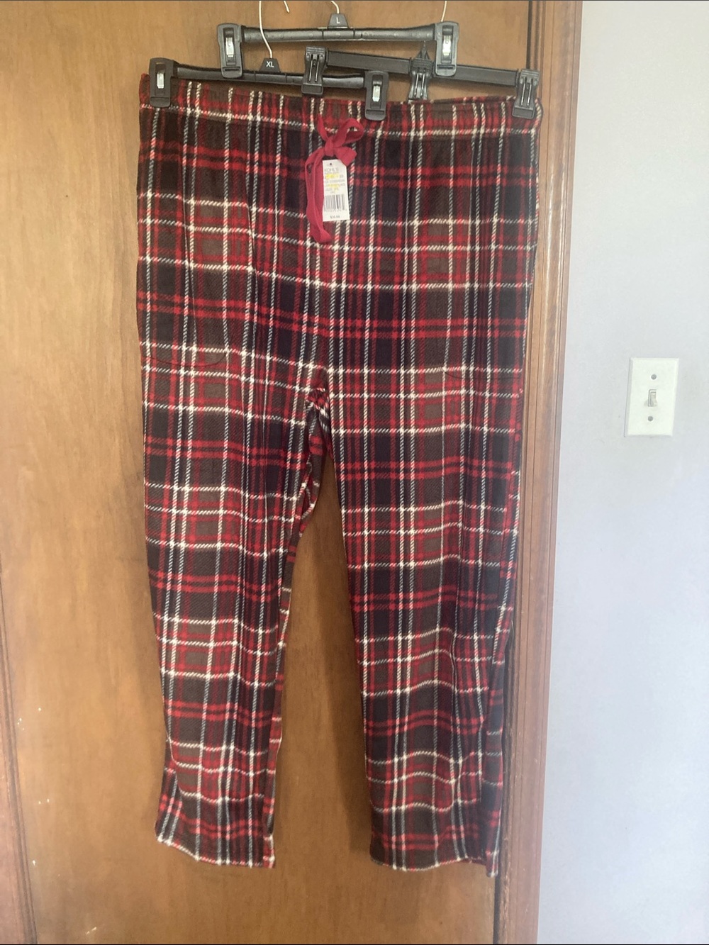 Cuddl Duds plaid print PJ pant w pockets sleepwear loungewear comfy men’s XXL